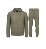 ENOS Casual Oversized Ribbed Joggingpak Heren Volwassenen - Trainingspak Heren - Nette Tweedelige Set - 7920- Bruin