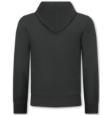 ENOS Casual Oversized Ribbed Trainingspak Heren - Joggingpak Heren Volwassenen - Nette Tweedelige Set - 7920- Zwart