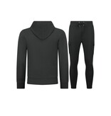 ENOS Casual Oversized Ribbed Trainingspak Heren - Joggingpak Heren Volwassenen - Nette Tweedelige Set - 7920- Zwart