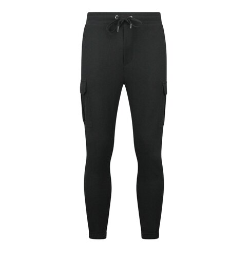 ENOS Casual Oversized Ribbed Trainingspak Heren - Joggingpak Heren Volwassenen - Nette Tweedelige Set - 7920- Zwart