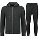 Casual Oversized Ribbed Trainingspak Heren - Joggingpak Heren Volwassenen - Nette Tweedelige Set - 7920- Zwart