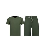 ENOS Oversized  Shirt met Korte Shorts - Zomerset Heren - Two Piece Setje - Co ord Set - 918 - Army Groen