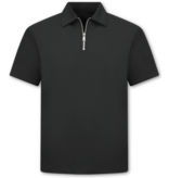 ENOS Zomerset Heren - Ribbed  Oversized  Polo Shirt en Korte Broek - Combisets - Co ord Set - F-5827 - Zwart