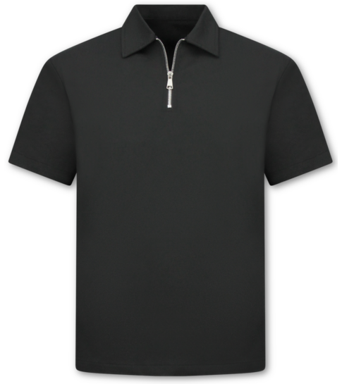 ENOS Zomerset Heren - Ribbed  Oversized  Polo Shirt en Korte Broek - Combisets - Co ord Set - F-5827 - Zwart