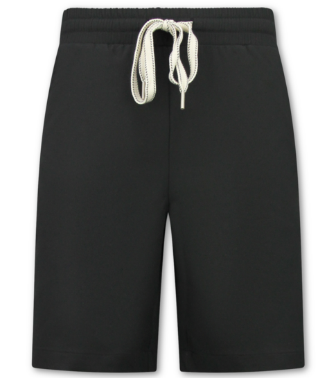 ENOS Zomerset Heren - Ribbed  Oversized  Polo Shirt en Korte Broek - Combisets - Co ord Set - F-5827 - Zwart