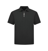 ENOS Zomerset Heren - Ribbed  Oversized  Polo Shirt en Korte Broek - Combisets - Co ord Set - F-5827 - Zwart