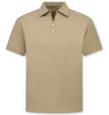 ENOS Zomerset Heren - Ribbed  Oversized  Polo Shirt en Korte Broek - Combisets - Co ord Set - F-5827 - Bruin