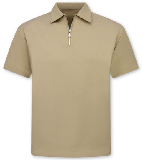 ENOS Zomerset Heren - Ribbed  Oversized  Polo Shirt en Korte Broek - Combisets - Co ord Set - F-5827 - Bruin
