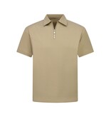 ENOS Zomerset Heren - Ribbed  Oversized  Polo Shirt en Korte Broek - Combisets - Co ord Set - F-5827 - Bruin