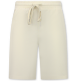 ENOS Zomerset Heren - Ribbed  Oversized  Polo Shirt en Korte Broek - Combisets - Co ord Set - F-5827 - Beige