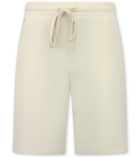 ENOS Zomerset Heren - Ribbed  Oversized  Polo Shirt en Korte Broek - Combisets - Co ord Set - F-5827 - Beige
