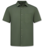 ENOS Zomerset Heren - Ribbed  Oversized Shirt  en Korte Broek - Twinset twee delig - F-5830 - Groen
