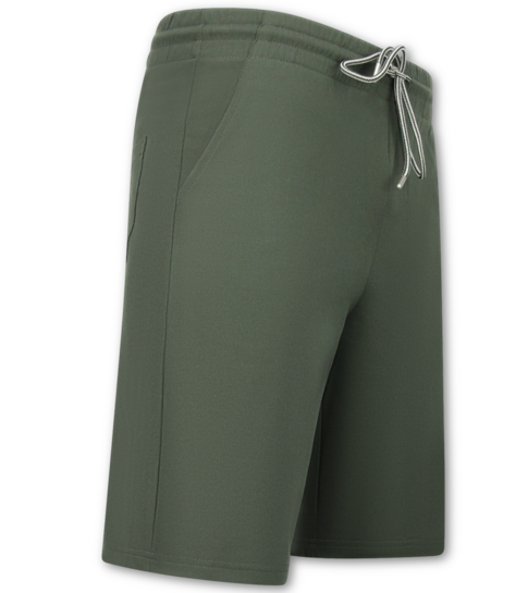 ENOS Zomerset Heren - Ribbed  Oversized Shirt  en Korte Broek - Twinset twee delig - F-5830 - Groen