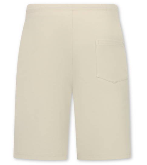 ENOS Zomerset Heren - Ribbed  Oversized Shirt  en Korte Broek - Twinset twee delig - F-5830 - Beige