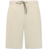 ENOS Zomerset Heren - Ribbed  Oversized Shirt  en Korte Broek - Twinset twee delig - F-5830 - Beige