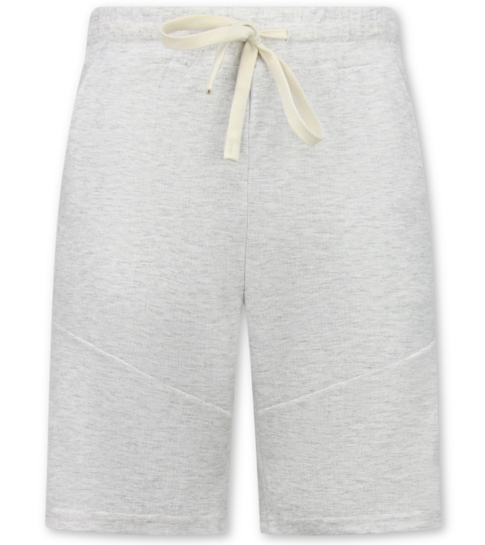 ENOS Zomerset Heren - Ribbed Oversized  Polo Shirt - Shorts heren / Oversized T shirt Heren  - Twinset -F-5828- Grijs