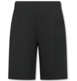 ENOS Zomerset Heren - Ribbed Oversized  Polo Shirt - Shorts heren / Oversized T shirt Heren  - Twinset -F-5828- Zwart