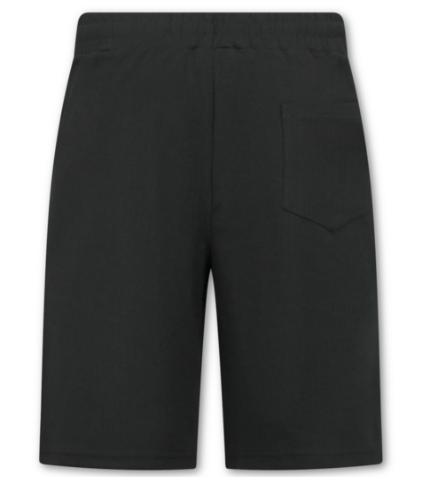 ENOS Zomerset Heren - Ribbed Oversized  Polo Shirt - Shorts heren / Oversized T shirt Heren  - Twinset -F-5828- Zwart