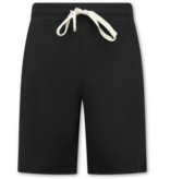 ENOS Zomerset Heren - Ribbed Oversized  Polo Shirt - Shorts heren / Oversized T shirt Heren  - Twinset -F-5828- Zwart