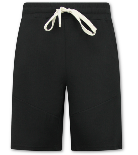 ENOS Zomerset Heren - Ribbed Oversized  Polo Shirt - Shorts heren / Oversized T shirt Heren  - Twinset -F-5828- Zwart