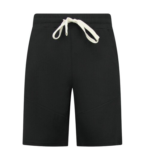 ENOS Zomerset Heren - Ribbed Oversized  Polo Shirt - Shorts heren / Oversized T shirt Heren  - Twinset -F-5828- Zwart