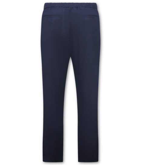 ENOS Linnen Zomerset Heren - Oversized Twinset - Linnen Broek Heren - Linnen Overhemd Heren  - 7165 - Blauw