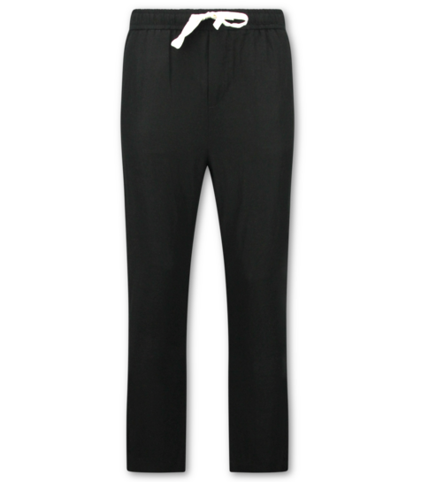 ENOS Linnen Zomerset Heren - Oversized Twinset - Linnen Broek Heren - Linnen Overhemd Heren  - 7165 - Zwart