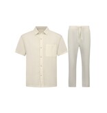 ENOS Linnen Zomerset Heren - Oversized Twinset - Linnen Overhemd Heren - Linnen Broek Heren - 7165 - Beige