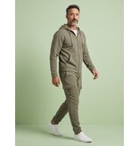 ENOS Casual Oversized Ribbed Joggingpak Heren Volwassenen - Trainingspak Heren - Nette Tweedelige Set - 7920- Olijfgroen