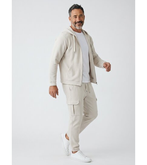 ENOS Casual Oversized Ribbed  Tweedelige Set - Trainingspak Heren - Joggingpak Heren Volwassenen - 7920- Beige