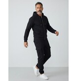 ENOS Casual Oversized Ribbed Trainingspak Heren - Joggingpak Heren Volwassenen - Nette Tweedelige Set - 7920- Zwart