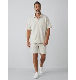 ENOS Zomerset Heren - Ribbed  Oversized Shirt  en Korte Broek - Twinset twee delig - F-5830 - Beige