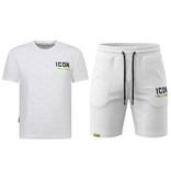 True Rise Zomerset Heren ICON - Oversized T shirt en Short Heren - Twinset - 2096 - Wit