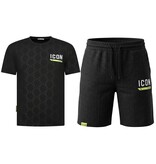 True Rise Zomerset Heren ICON - Oversized T shirt en Short Heren - Twinset - 2096 - Zwart