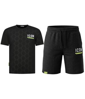 True Rise Zomerset Heren ICON - Oversized T shirt en Short Heren - Twinset - 2096 - Zwart