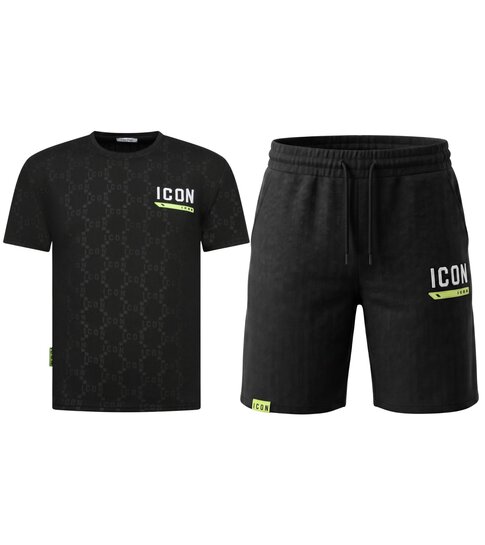 True Rise Zomerset Heren ICON - Oversized T shirt en Short Heren - Twinset - 2096 - Zwart