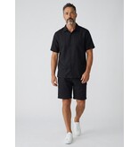 ENOS Zomerset Heren - Ribbed  Oversized Shirt  en Korte Broek - Twinset twee delig - F-5830 - Zwart