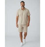 ENOS Zomerset Heren - Ribbed  Oversized  Polo Shirt en Korte Broek - Combisets - Co ord Set - F-5827 - Bruin