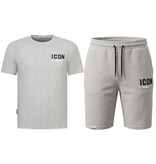 True Rise Zomerset Heren ICON - Oversized T shirt en Short Heren - Twinset - 2096 - Grijs