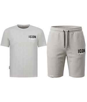 True Rise Zomerset Heren ICON - Oversized T shirt en Short Heren - Twinset - 2096 - Grijs