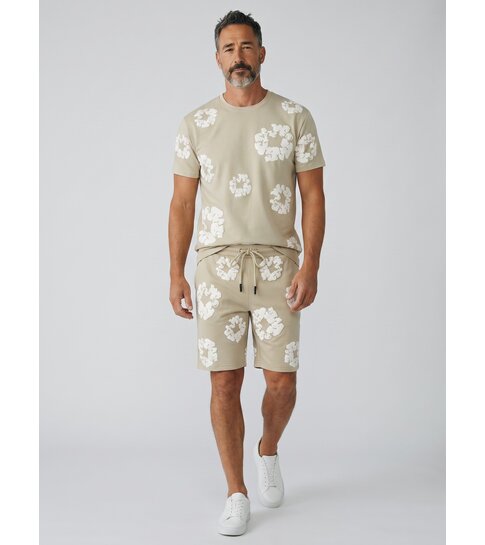 True Rise Bloemen Print  Zomerset Heren - Bloemen Pak met Short Heren Twinset -1770 - Bruin
