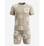 True Rise Bloemen Print  Zomerset Heren - Bloemen Pak met Short Heren Twinset -1770 - Bruin