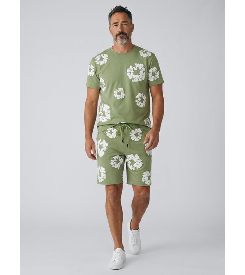 True Rise Bloemen Print  Zomerset Heren - Bloemen Pak met Short Heren Twinset -1770 -Groen