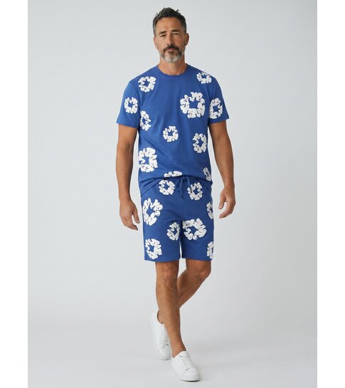 True Rise Bloemen Print  Zomerset Heren - Bloemen Pak met Short Heren Twinset -1770 -Navy