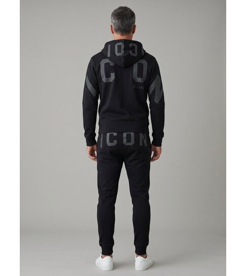 True Rise ICON Hoodie Joggingpak Heren - Trainingspak Heren - Huispak Heren Volwassenen - 6152 - Zwart