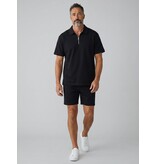 ENOS Zomerset Heren - Ribbed  Oversized  Polo Shirt en Korte Broek - Combisets - Co ord Set - F-5827 - Zwart