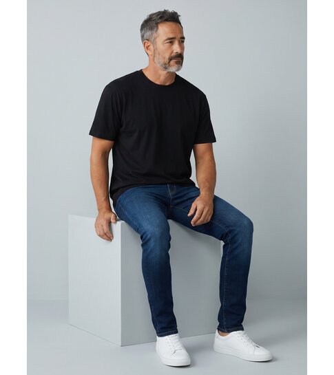 True Rise Oversized T shirt Heren  - Effen T shirt Heren  Blanco - MD6530 - Zwart