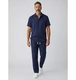 ENOS Linnen Zomerset Heren - Oversized Twinset - Linnen Broek Heren - Linnen Overhemd Heren  - 7165 - Blauw