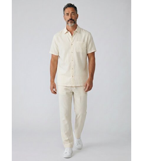 ENOS Linnen Zomerset Heren - Oversized Twinset - Linnen Overhemd Heren - Linnen Broek Heren - 7165 - Beige