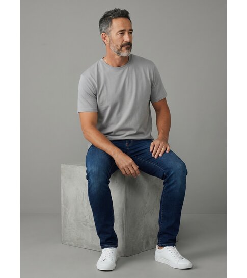 True Rise Oversized T shirt Heren  - Effen T shirt Heren  Blanco - MD6530 - Donker Grijs